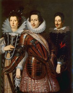 Az osztrák Marie Madeleine, II. Cosimo és II. Ferdinánd de Medici portréja, 1640 körül alkotó: Justus Sustermans