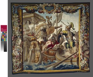 Az actiumi csata a Caesar és Kleopátra történetéből, William van Leefdael műhely, 1680 körül
