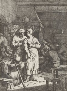 kocsmai jelenet alkotó: Justus van den Nijpoort