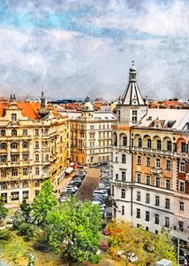 Történelmi európai városi kilátás alkotó: Justyna Jaszke