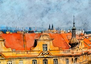 Kilátás Prága tetőteraszáról alkotó: Justyna Jaszke