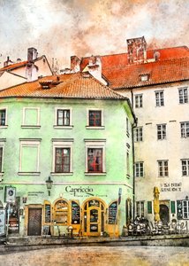 „Watercolor European Cafe” alkotó: Justyna Jaszke