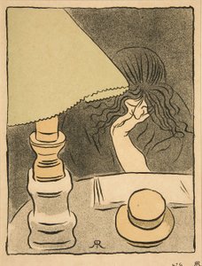 Nő és lámpa, kocsma. 1894 alkotó: József Rippl Rónai