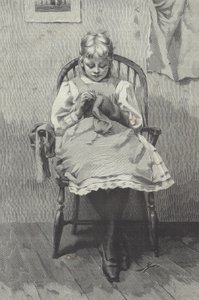 Tinédzser varrónő, metszet Fortuné Méaulle (1844-1901) (metszet) alkotó: K. McCausland