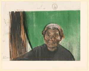 Idős nő az ablaknál (3. állapot, töredék) alkotó: Käthe Kollwitz