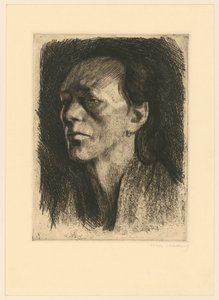 Munkásasszony fülbevalóval, 4. állapot alkotó: Käthe Kollwitz