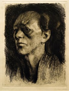Munkás nő (fülbevalóval) alkotó: Käthe Kollwitz