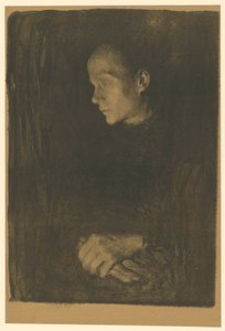 Munkásasszony balra néző profilban (Végleges változat, 1. állapot) alkotó: Käthe Kollwitz