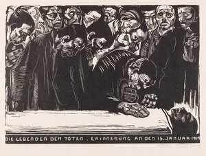 Emléklap Karl Liebknechtnek, 1920. alkotó: Käthe Kollwitz