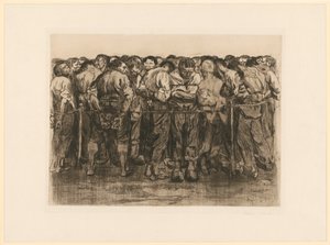 A foglyok („Parasztháború”, 7. lap, ötödik állapot) alkotó: Käthe Kollwitz