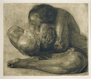 Nő halott gyerekkel alkotó: Käthe Kollwitz