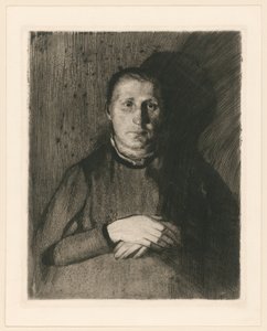 Nő egymásra helyezett kezekkel (2. állapot) alkotó: Käthe Kollwitz