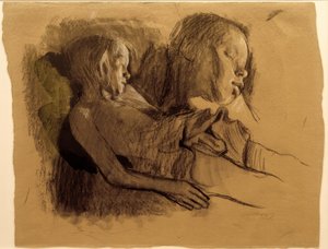 K.Kollwitz, Alvó gyermek és gyermekfej alkotó: Käthe Kollwitz