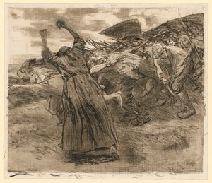Kitörés („Parasztháború”, 5. lap, 5. állapot) alkotó: Käthe Kollwitz