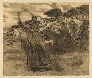Kitörés („Parasztháború”, 5. lap, 6. állapot) alkotó: Käthe Kollwitz