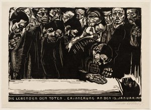 Emléklap Karl Liebknecht számára alkotó: Käthe Kollwitz