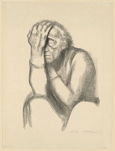 Tűnődő nő (Kétségbeesés) (2. állapot) alkotó: Käthe Kollwitz