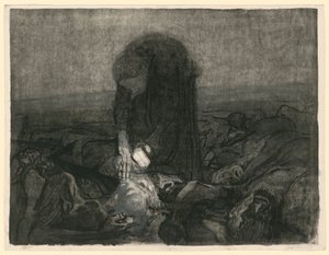 Csatatér (6. lap a „Bauernkrieg” című műből, 2. változat) alkotó: Käthe Kollwitz