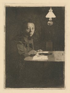 Önarckép az asztalnál (Végleges változat, 3. állapot) alkotó: Käthe Kollwitz