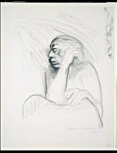 Önarckép a halál kezével, 1924 (szén papíron) alkotó: Käthe Kollwitz