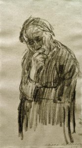 Álló nő, feje a jobb kezén nyugszik alkotó: Käthe Kollwitz