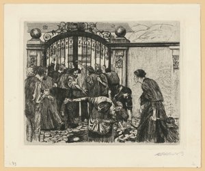 Vihar („Takácsfelkelés”, 5. lap, 5. állapot) alkotó: Käthe Kollwitz