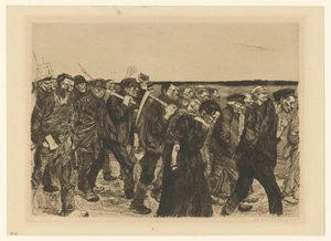 Takácsmenet (4. lap a „Takácsfelkelés” című sorozatból, 2. állapot) alkotó: Käthe Kollwitz