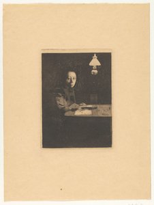 Portréja egy cella az asztalon Önarckép az asztalnál (eredeti cím) alkotó: Käthe Kollwitz