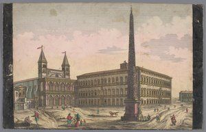 Kilátás a Piazza di San Giovanni in Laterano Rómában Kilátás a Place de St Lean de Lateranra (cím a tárgyon) alkotó: Kaiserlich Franziskische Akademie