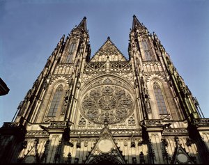 A Szent Vitus-székesegyház homlokzata alkotó: Kamil and Mocker, J. Hilbert