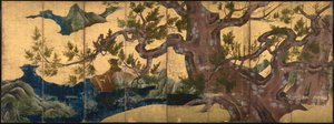Cypress Tree Nyolc hajtogatott képernyő, 1590