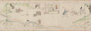 Csodák, amelyeket a bodhiszattva Jizo egy kézi tekercs egy részének másolata, Edo-korszak, 1627.