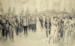 Udvari bál a Téli Palota Szent Miklós termében, 1880-as évek. alkotó: Karel Brozh