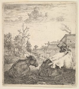 A tehén és a borjú, 17. század. alkotó: Karel Du Jardin