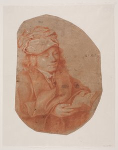Olvasó fiatalember egy sállal a feje köré tekert. alkotó: Karel van III Mander