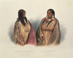 A Kígyó-törzs asszonya és a Cree-törzs asszonya, 33. tábla az Utazások Észak-Amerika belsejében 2. kötetéből.