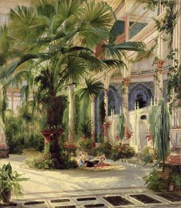 A potsdami pálmaház belseje, 1833 (papír, vászon)
