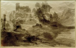 Táj kastéllyal (vagy templommal) alkotó: Carl Blechen