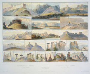 Figyelemre méltó dombok Missouri felső részén alkotó: Karl Bodmer