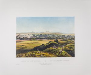 Tableau 44. Kilátás a Sziklás-hegységre, Bodmer Amerikája, 1836-43 körül (rézmetszet papíron) alkotó: Karl Bodmer
