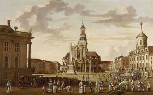 Potsdam régi piaca és a Szent Nikolai templom| alkotó: Karl Christian Wilhelm Baron