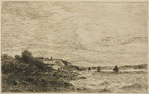 A Szajna Honfleur előtt alkotó: Karl Daubigny