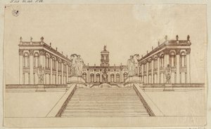 A római Capitolium tér látképe alkotó: Karl Friedrich Schinkel