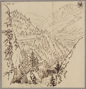 Látkép a Gastein-völgyben alkotó: Karl Friedrich Schinkel