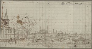 Konstantinápoly látképe alkotó: Karl Friedrich Schinkel