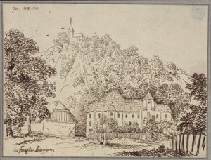 „Franznál, Stájerországban” / A Cillitől (Celje) nyugatra fekvő Franz plébániájának látképe alkotó: Karl Friedrich Schinkel