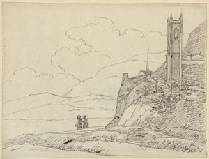 Hegyi táj toronyromokkal és alakokkal alkotó: Karl Friedrich Schinkel
