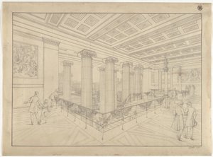 Berlin. Régi Múzeum a Lustgartennél. A főlépcső belső nézete alkotó: Karl Friedrich Schinkel