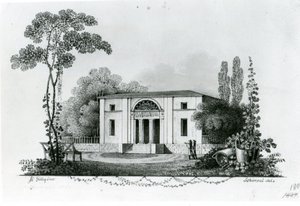 Berlin. A Simon-villa és terv a Mölter-villához alkotó: Karl Friedrich Schinkel