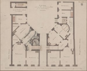 Berlin. Feilner-ház. Az első emelet alaprajza alkotó: Karl Friedrich Schinkel